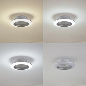 Lindby LED ventilator de tavan Mamuti, argintiu, silențios, Ø 55 cm, reglabil, Metalic, Camera de zi / sufragerie, Aluminiu, Modern