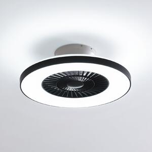 Lindby Smart Ventilator de tavan cu LED Paavo negru silențios Tuya, reglabil, Negru, Camera de zi / sufragerie, Plastic, Modern