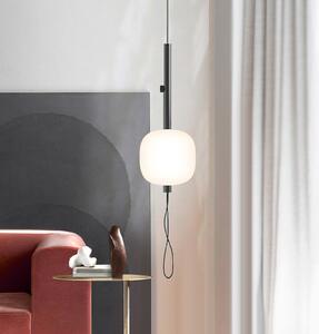 Kdln Lampă suspendată LED Motus, negru/alb, Ø 24 cm, sticlă, reglabil, Negru, Camera de zi / sufragerie, Sticlă, Design