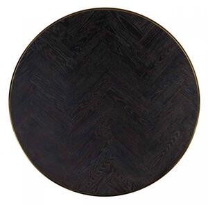 Set 2 masute de cafea rotunde din stejar si inox Blackbone 42x91,5x91,5 cm auriu/negru