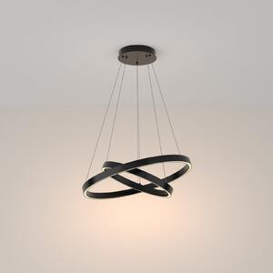 Maytoni Lampă suspendată Rim 830 2 inele Ø 60 cm negru, Negru, dormitor, Aluminiu, Modern