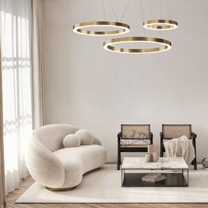 Maytoni Saturno Lampă suspendată cu LED, formă inelară, alamă, Auriu / Alamă, dormitor, Oțel inoxidabil, Modern