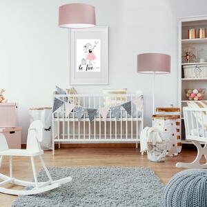 Maco Design Lampă suspendată Rosabelle, cilindrică roz 1 bec Ø50cm, reglabil, Roz / Rosé, Camera de zi / sufragerie, Țesătură / Textil