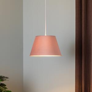 Maco Design Lampă suspendată Rosabelle, conică, roz, 1 bec., reglabil, Roz / Rosé, Camera de zi / sufragerie, Țesătură / Textil