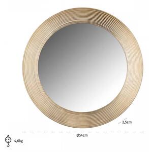 Oglinda rotunda cu rama din aluminiu aurie Morse, 54 x 54 x 2,5 cm