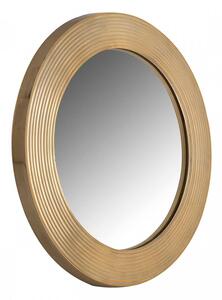 Oglinda rotunda cu rama din aluminiu maro alama Montel, 41 x 41 x 2,5 cm