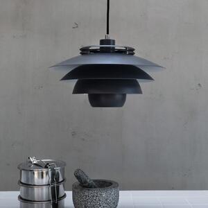 Dyberg Larsen Ejka lampă suspendată, gri închis, reglabil, Gri, Camera de zi / sufragerie, Metal, Design