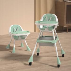 Scaun de masă pentru copii 3in1 practic Verde
