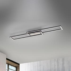 JUST LIGHT. GmbH Plafonieră LED Asmin, CCT, negru, 95x17,5cm, reglabil, Negru, Camera de zi / sufragerie, Aluminiu, Modern, Plafon cu flacără multiplă