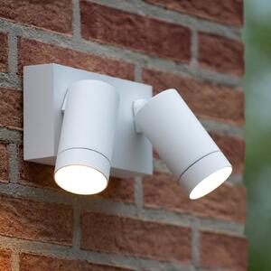 Lucide Spot de perete pentru exterior Taylor Sensor, 2 becuri alb, reglabil, Alb, Metal, Modern