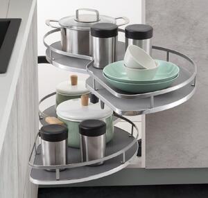 Set cosuri pentru colt ovale PRECISO, pentru corp de 900-1100 mm, montaj dreapta | stanga , 865x495 mm,H= 650-770 mm, finisaj antracit