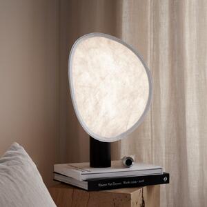 New Works Lampa de birou cu baterie LED Tense, alb/negru, 43 cm, reglabil, Alb, Camera de zi / sufragerie, Aluminiu, Design