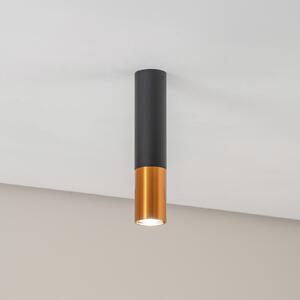 Euluna Thalassa Downlight 1flg negru/cupru 29cm, reglabil, Negru, Camera de zi / sufragerie, Metal, Modern
