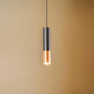 Euluna Thalassa lampă suspendată 1 bec GU10 negru/cupru, reglabil, Negru, Camera de zi / sufragerie, Metal, Modern