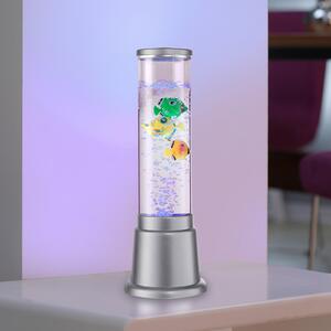 JUST LIGHT. GmbH Coloană de apă Ava cu LED-uri și pești, înălțime 36cm, Transparent, Camera de zi / sufragerie, Plastic, Modern