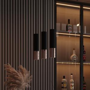 Euluna Thalassa lampă suspendată 3 becuri GU10 negru/cupru, reglabil, Negru, Camera de zi / sufragerie, Metal, Modern