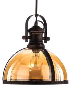 Avonni Lampă suspendată AV-5063-1BSY Abajur din sticlă, cupru/negru, reglabil, Negru, Camera de zi / sufragerie, Metal