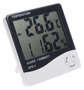 Termohigrometru digital 3 in 1 cu ceas, alarma, calendar - senzor de umiditate