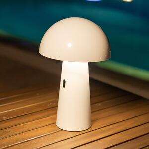 Newgarden Shitake lampă masă LED acumulat IP44 alb, reglabil, Alb, Plastic, Modern