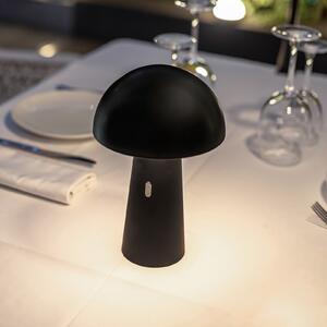 Newgarden Shitake lampă masă LED acumul IP44 negru, reglabil, Negru, Plastic, Modern