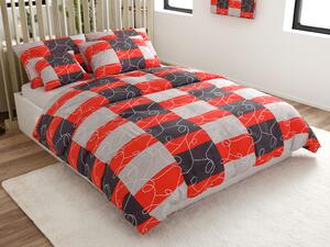 Lenjerie de pat din bumbac SQUARES BLEND rosie Dimensiune lenjerie de pat: 70 x 90 cm | 140 x 200 cm
