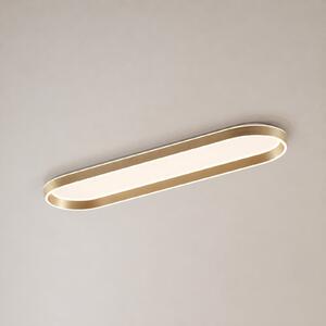 Lucande Plafonieră LED Rylan, 112 cm, alamă, dimabilă, CCT, reglabil, Auriu / Alamă, Camera de zi / sufragerie, Metal, Modern