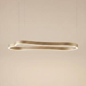 Lucande Lampă suspendată LED Vikali, auriu, CCT, dimabilă, 90x45 cm, reglabil, Auriu / Alamă, Camera de zi / sufragerie, Metal, Modern