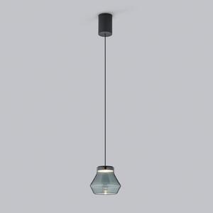 Helestra Fou suspendată LED sticlă fum 11x9,5cm, Gri, Camera de zi / sufragerie, Sticlă, Modern