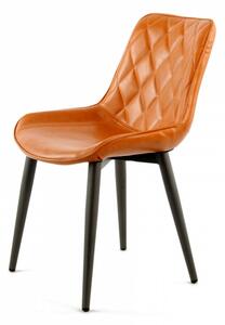 Set 2 scaune piele artificiala Cecil portocaliu