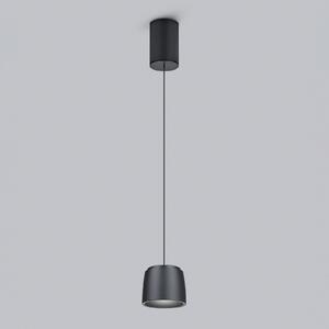Helestra Ove lampă suspendată LED Ø9,5cm 927 negru, reglabil, Negru, Camera de zi / sufragerie, Aluminiu, Modern
