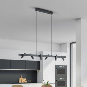 Helestra Coni lampă suspendată LED 6 spoturi negru, reglabil, Negru, Camera de zi / sufragerie, Aluminiu, Modern