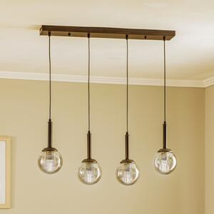 Avonni Lampă suspendată AV-7002-1781-4Y-BSY cu 4 becuri lungă, reglabil, Negru, Camera de zi / sufragerie, Sticlă