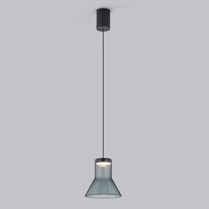 Helestra Fou suspendată LED sticlă fum 13x13,5 cm, Gri, Camera de zi / sufragerie, Sticlă, Modern