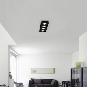 Helestra Nomi plafonieră LED 75x21 cm dim negru, reglabil, Negru, Camera de zi / sufragerie, Metal, Modern, Plafon cu flacără multiplă