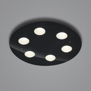 Helestra Nomi plafonieră LED Ø49cm dim negru, reglabil, Negru, Camera de zi / sufragerie, Metal, Modern, Plafon cu flacără multiplă