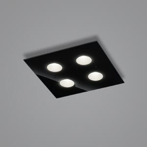 Helestra Nomi plafonieră LED 38x38 cm dim negru, reglabil, Negru, Camera de zi / sufragerie, Metal, Modern, Plafon cu flacără multiplă