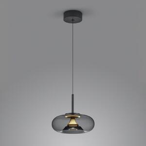 Helestra Sica lampă suspendată negru/auriu/gri fum, reglabil, Negru, Camera de zi / sufragerie, Aluminiu, Modern