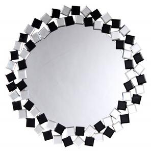 Oglinda rotunda Mosaic Argintiu / Negru