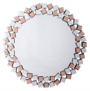 Oglinda rotunda Mosaic Argintiu / Roz