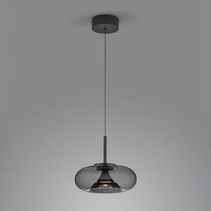 Helestra Sica lampă suspendată LED negru/gri fum, reglabil, Negru, Camera de zi / sufragerie, Aluminiu, Modern