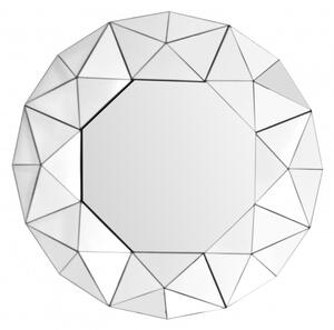 Oglinda rotunda cu rama din MDF argintie Vulcanus, 4,4cm (L / D) x 70cm (l) x 70cm (H)