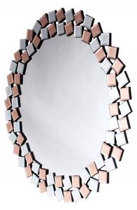 Oglinda rotunda Mosaic Argintiu / Roz
