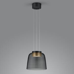 Helestra Oda suspendată abajur sticlă negru/auriu, reglabil, Negru, Camera de zi / sufragerie, Aluminiu, Modern