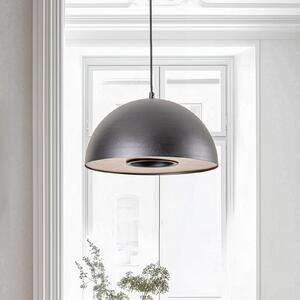 Luminex Lampă suspendată Drew în negru cu decor din lemn, reglabil, Negru, Camera de zi / sufragerie, Metal, Modern