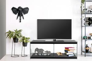 Comoda TV din sticla temperata Elementary neagra 120 cm