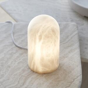 Beacon Lighting Lampă de masă Panton, piatră albă alabastru, înălțime 17,5 cm, Bej, Camera de zi / sufragerie, Piatră