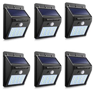 Set 6 x Lampa solara de perete cu senzor miscare 30 LED
