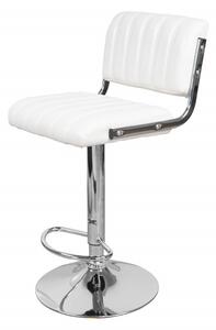 Set 2 scaune de bar rotative din piele sintetică Midnight albe