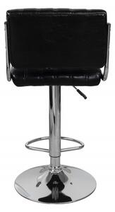 Set 2 scaune de bar rotative din piele sintetică Midnight negre