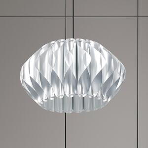 Luminex Lampă suspendată Serenity cu abajur din plastic, argintiu, reglabil, Metalic, Camera de zi / sufragerie, Plastic